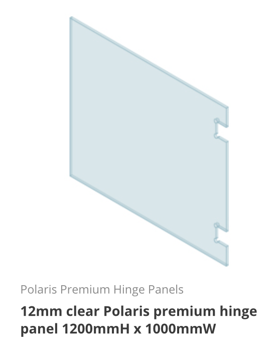Glass | 12mm Polaris (Soft Close) Hinge Panel