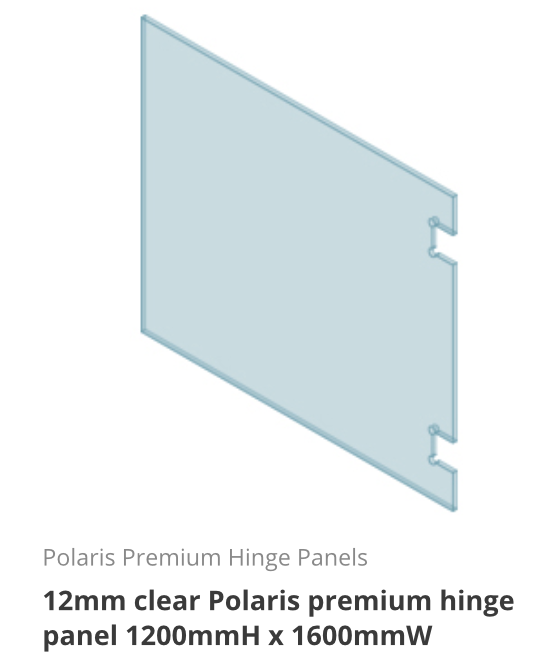 Glass | 12mm Polaris (Soft Close) Hinge Panel
