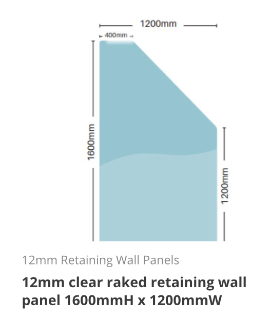 Glass | 12mm Toughened Rake Panels
