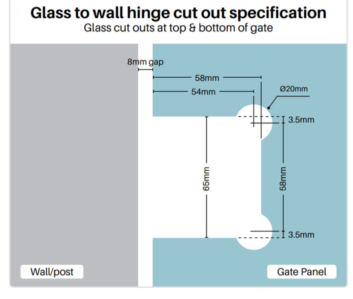 Pool Fence Hinges | Polaris Soft Close Hinge Set - Glass To Wall