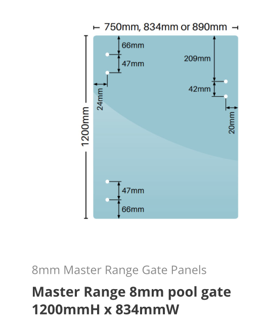 Glass | 8mm Master Range (Spring Loaded) Gate Panels