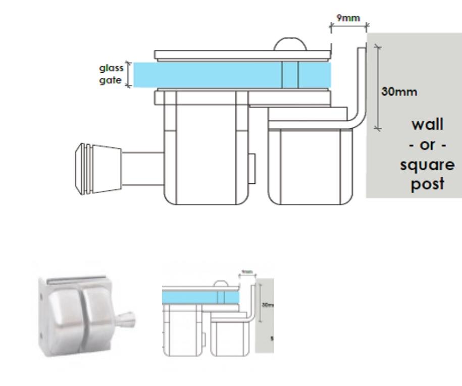 Latch Kit | Master Range Glass To Post Latch Kit (Stainless Steel)